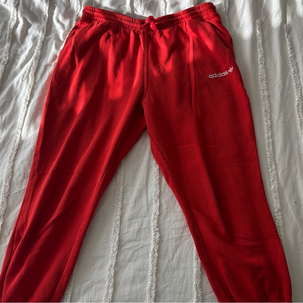 Adidas Red Sweatpants with Logo